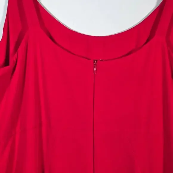 Hutch Red Sleeveless Cocktail Dress 18W Long Formal Plus Size Zip Back USA - Picture 5 of 8